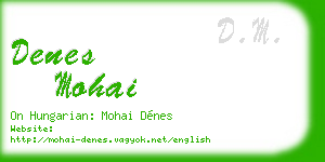 denes mohai business card