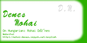 denes mohai business card